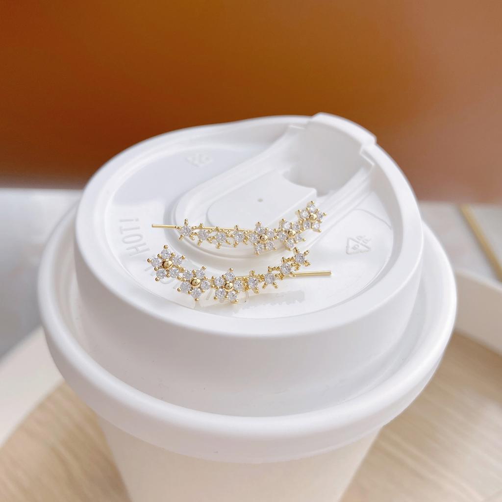 Design Fashion Jewelry 14K Real Gold Plating AAA Zircon Multiple Star Earrings Elegant Women's Wedding Party Earrings