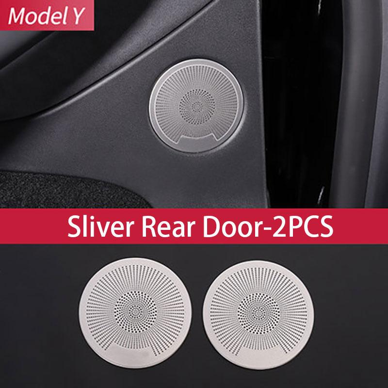 For Tesla Model Y 20-24 Car Audio Speaker Cover Interior Trim Sticker Door Loudspeaker Cover Under Seat Outlet Vent Trim