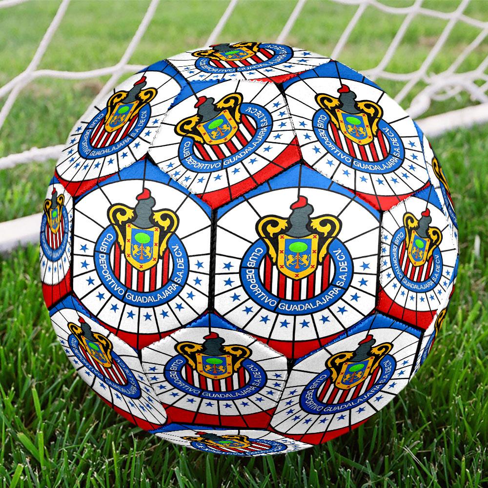Club Deportivo Guadalajara Print Size 5 Soccer Ball, Standard Match Football for Sports Game and Team Practice, Ideal Gift for Soccer Fans