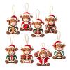 Christmas Reindeer Hanging Ornaments 2D Wooden Reindeer Decorations Colorful Reindeer Ornaments