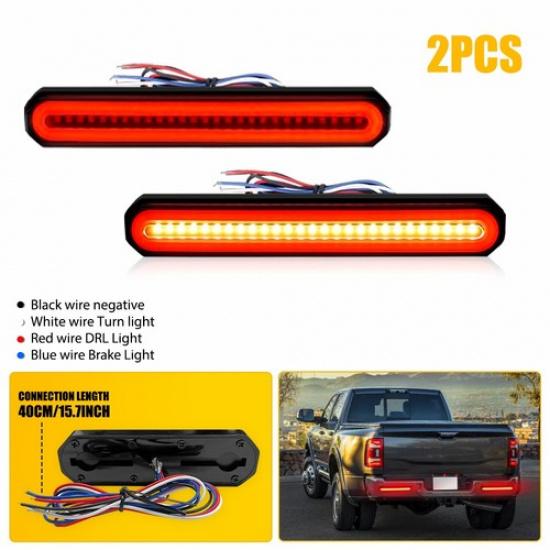 2X Trailer Truck LED Sequential Flowing Stop Brake Turn Tail Strip Light DRL Bar