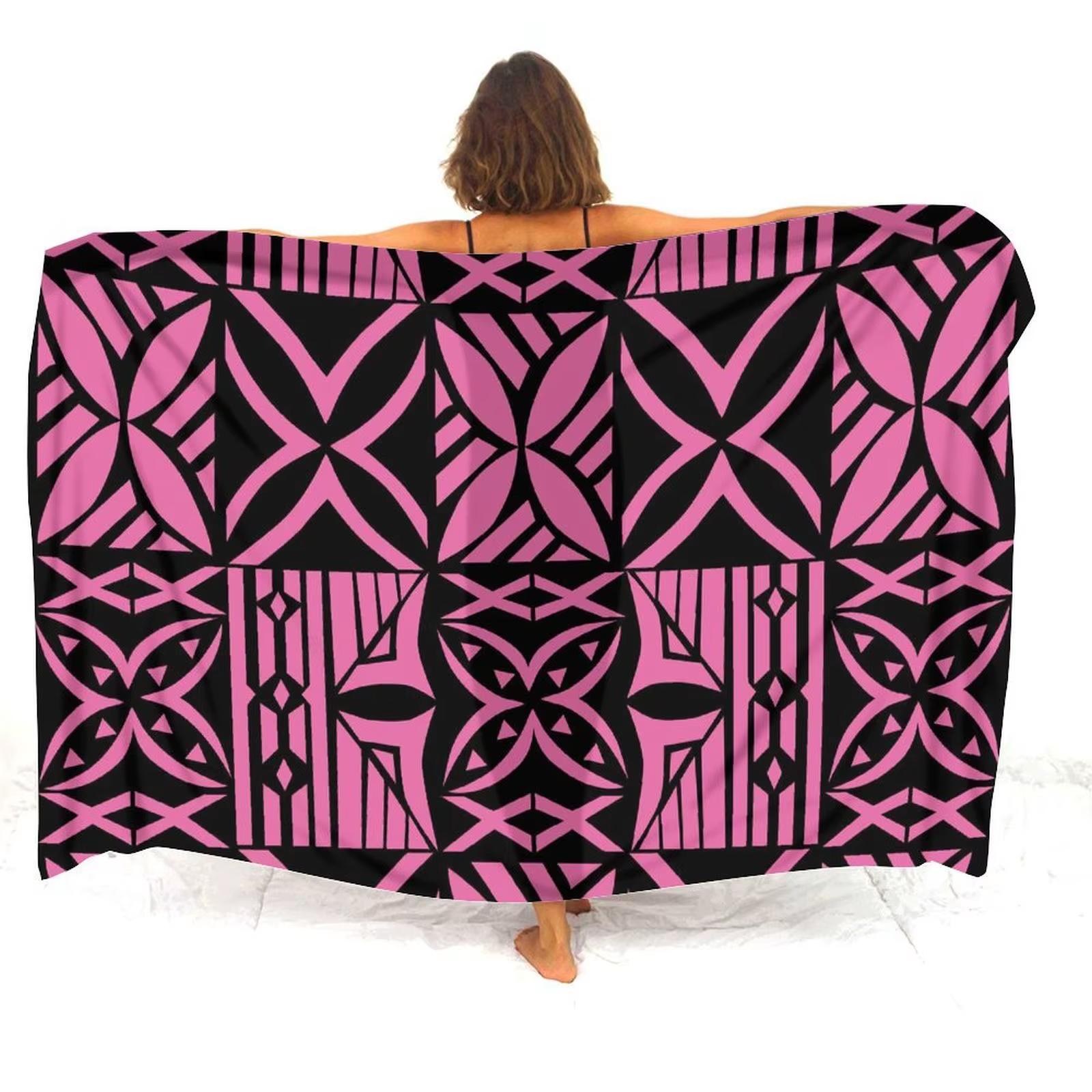 

One piece bohemian style sports beach towel comfortable beach wear towel Polynesian Samoan tribal Samoan totem tattoo sarong W40*H60(CM)