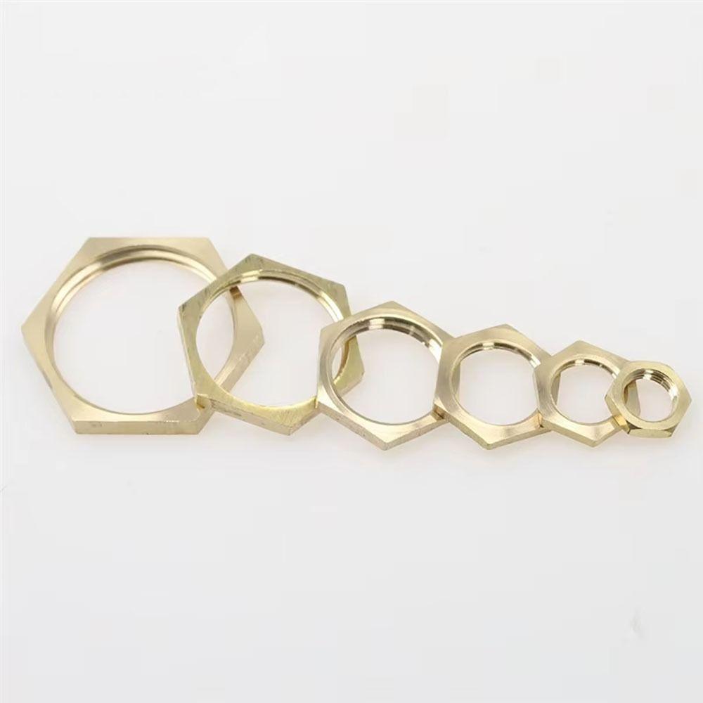 10Pcs Hexagonal Shank Cap Flange Nut Brass Water Tank Joint  Plumbing Fastening Accessories