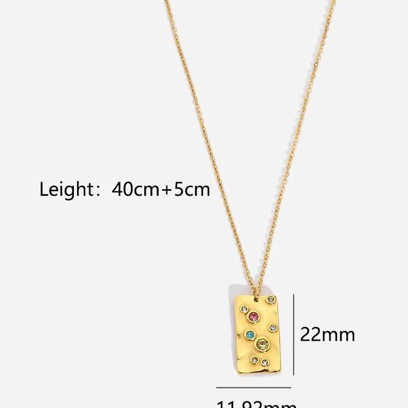 INS Light Luxury Rose Flower Sun Double Ring Pendant Necklace, 18K Gold-Plated Stainless Steel, Waterproof Clavicle Chain