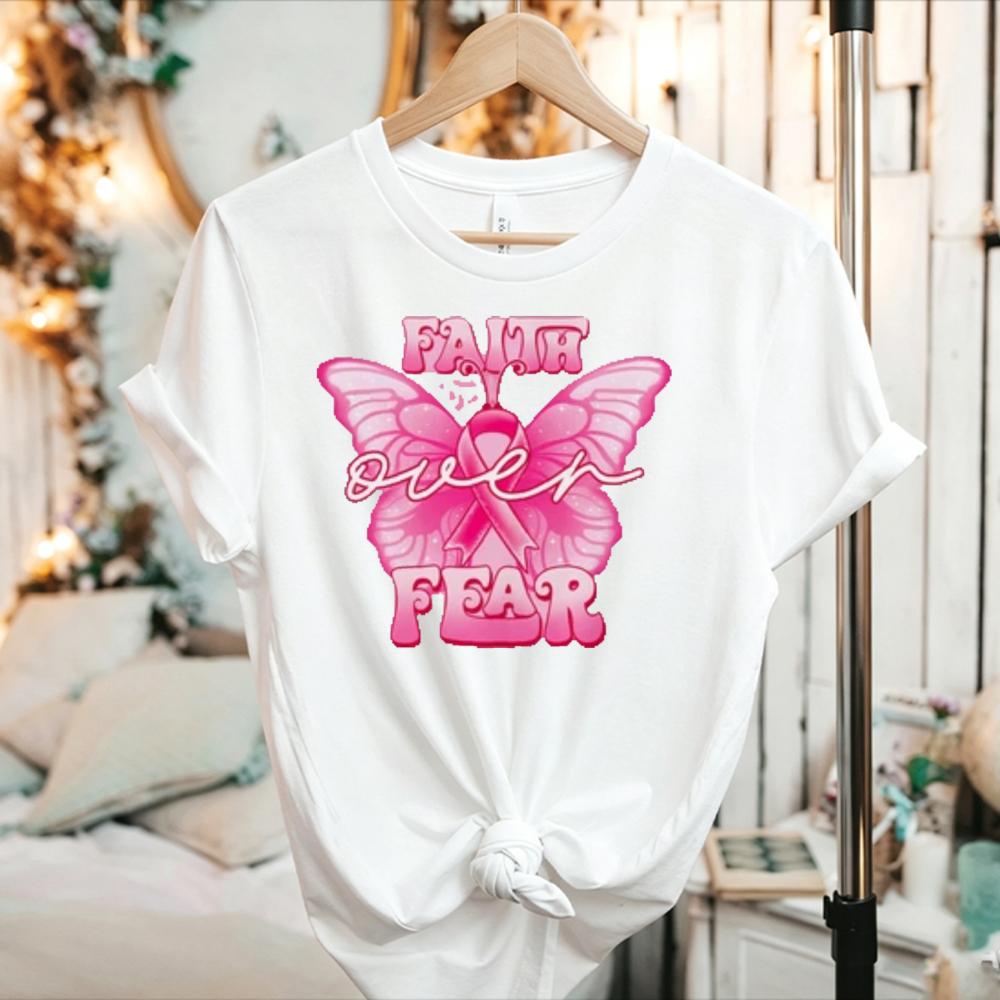 Her Fight Is Our Fight Boxing Glove Tee Pink Ribbon Breast Cancer Awareness TShirt Unisex Women Unisex Short Sleeve Graphic Tee