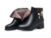 Women's Mid-Aged & Elderly Low Heel Soft Sole Cotton Shoes with Plus Velvet Warm Lining