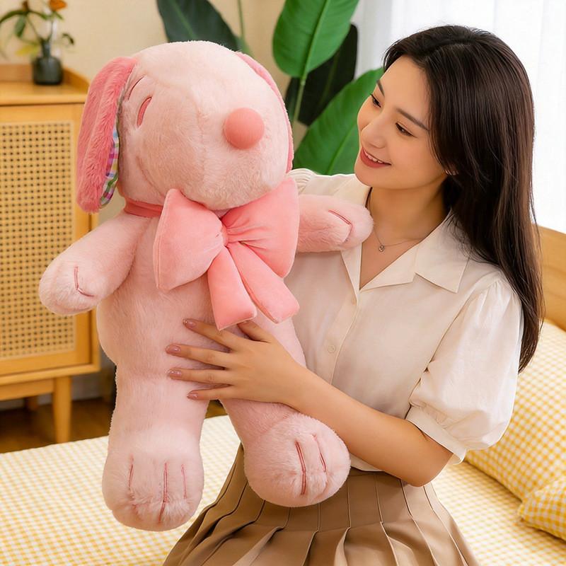 Cartoon Snoopy Plush Toy With Sakura Butterfly Bow For Kids And Collectors