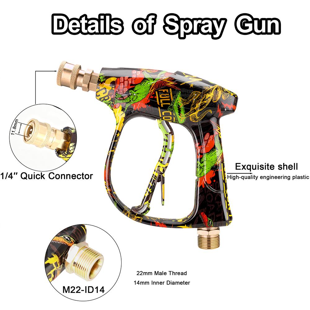 Garage and home graffiti cleaning gun set with foam pot, 5 nozzles holder base and reliable metal Bosch adapter