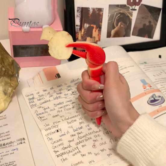 1/3Pcs Ballpoint Pen Adorable Lobster Claw Shape Gel Pen Comfortable Grip Smooth Writing Student Pen for School Home