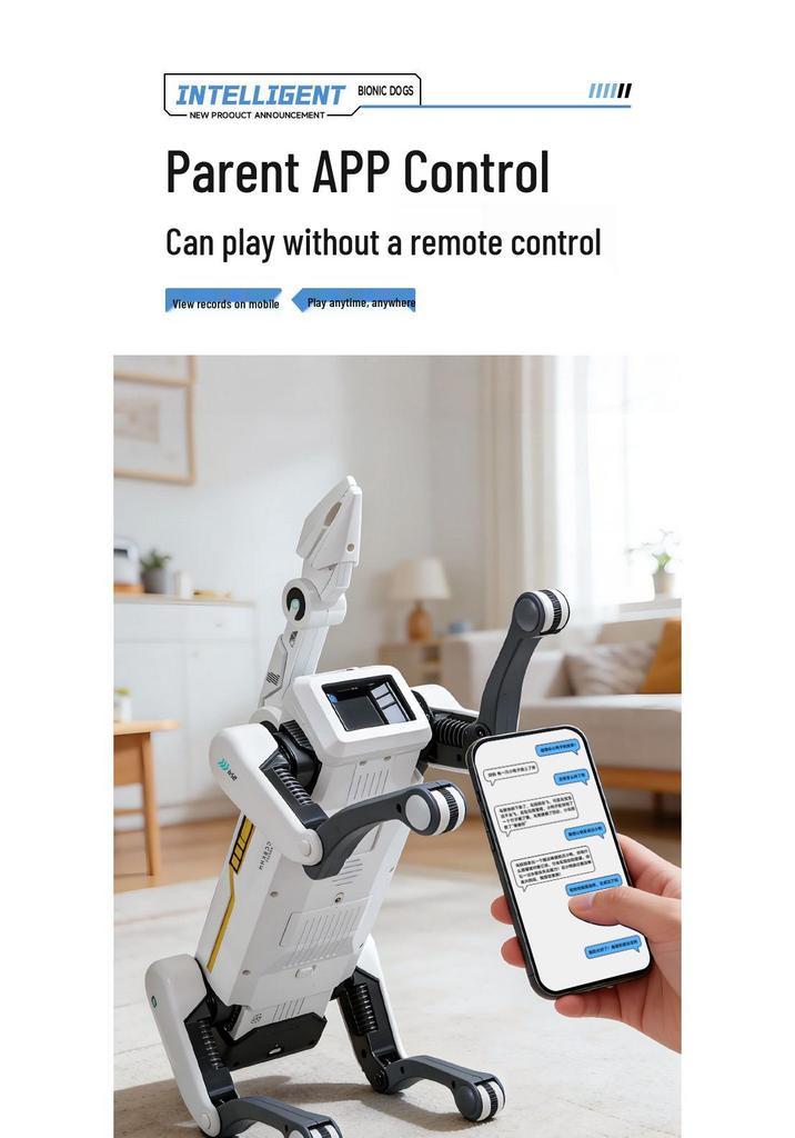 AI Remote Control Robot Dog with Voice Interaction and Stunt Features