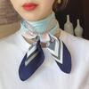 68Cm Blue Cashew Flower Scarf Women'S Spring And Summer Thin Imitation Silk Scarf Fashionable And Versatile Headscarf Shawl