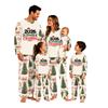 Matching Family Christmas Print Pajamas Set Long Sleeve Top and Pants Loungewear for Adults and Kids