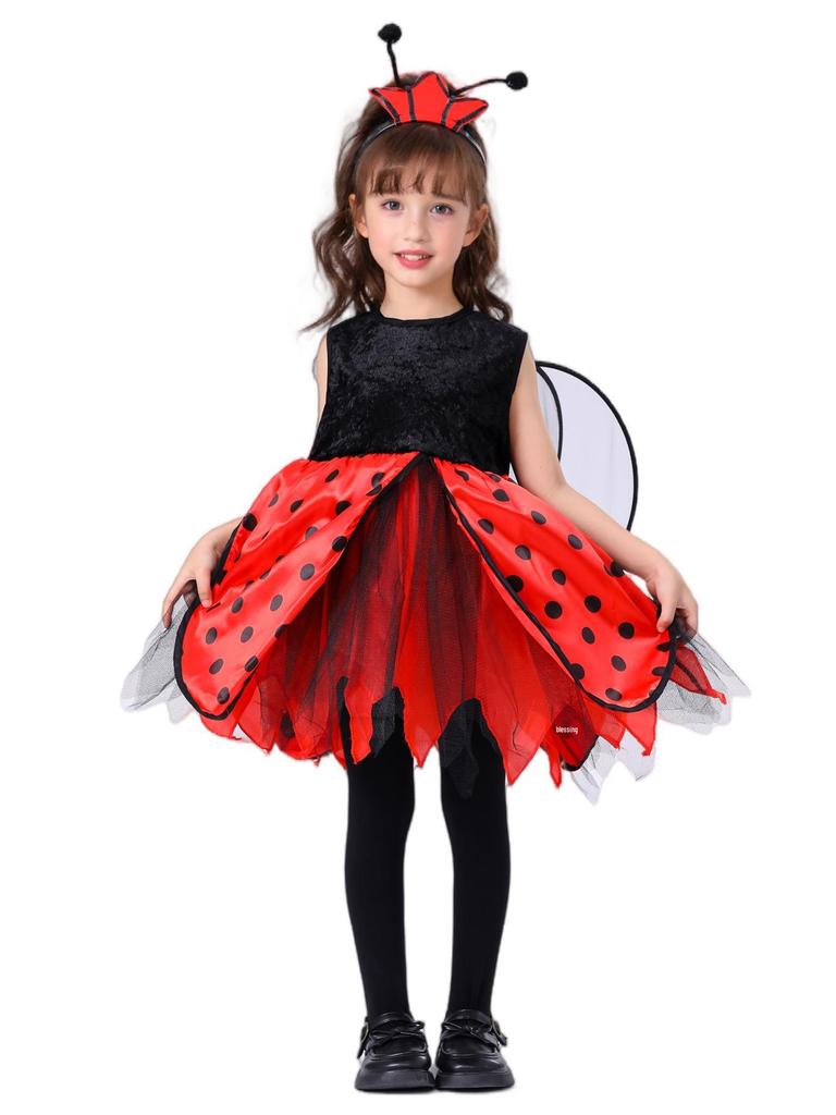 Children's Cartoon Animal Costumes: Cute Little Bee & Ladybug Performance Outfits for Cosplay