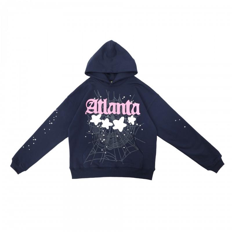 Sp5der Mikina Oversized Bavlněný Pulovr S Pěnovým Potiskem Písmen Unisex Streetwear Mikina Pro Teenagery Dospělé