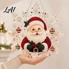 Festive Wall Hanging Ornament Christmas Faux Pearl Painting Suncatcher Kit Acrylic Snowflake Shaped Board with Lace Crystal Beading Craft Set