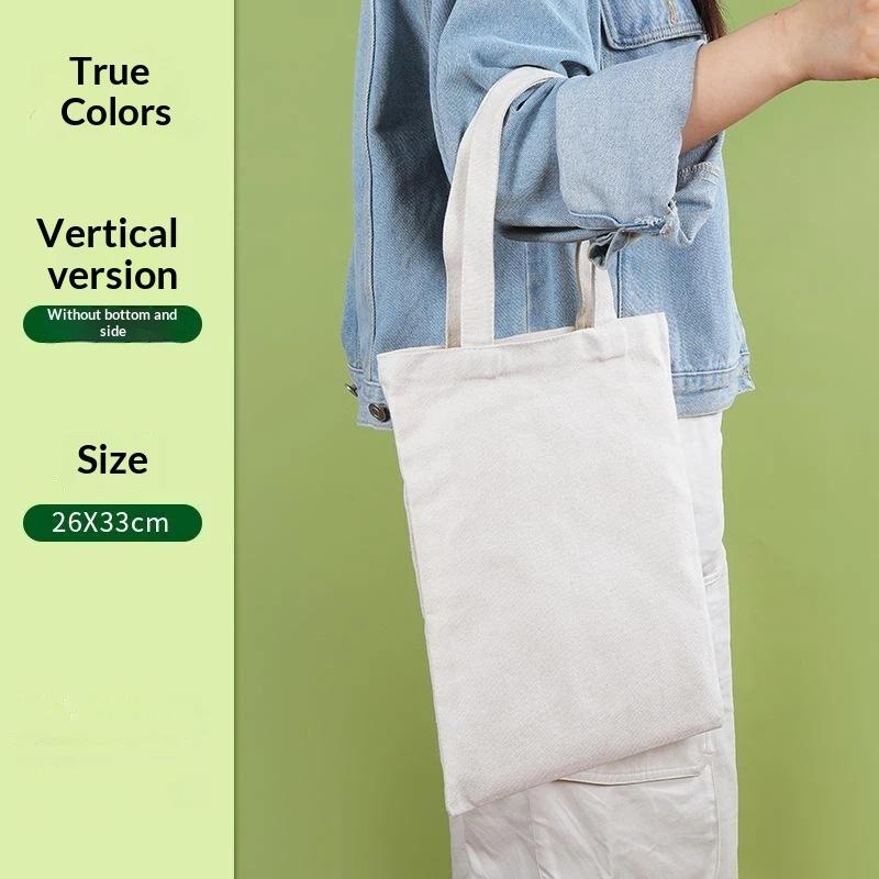 1Pcs Blank Single Shoulder Bag Canvas Shopping Bag Handheld Cotton Cloth Student Tote Bag For Shopping