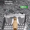 2 In 1 Cat Litter Scoop Wood Handle Stainless Steel Cat Poop Sifting Tool Hollow Out Non-stick Toilet Garbage Picker for Kitten