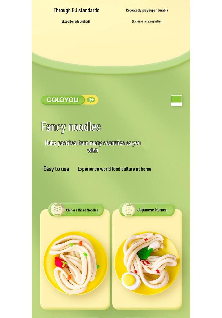 Caleyou Ultra-Light Non-Toxic Clay Noodle Maker - Safe Children's Toy