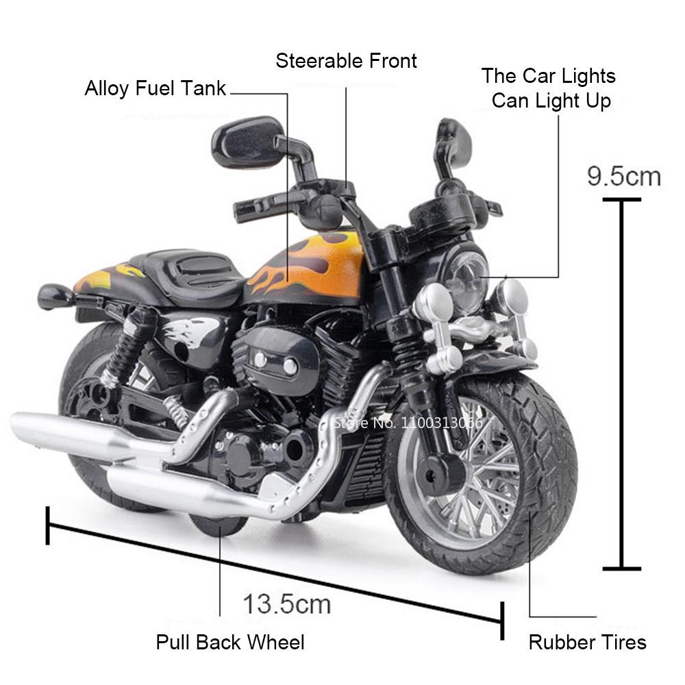 1/12 Motorcycle Cars Models Metal Diecast Toys Rubber Tires with Light Sound Motorcycles Models Toy for Kids Birthday Gifts