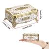 Elegant Floral Engraved Metal Jewelry Organiser with Zinc Alloy Construction and Plush Interior Compartments