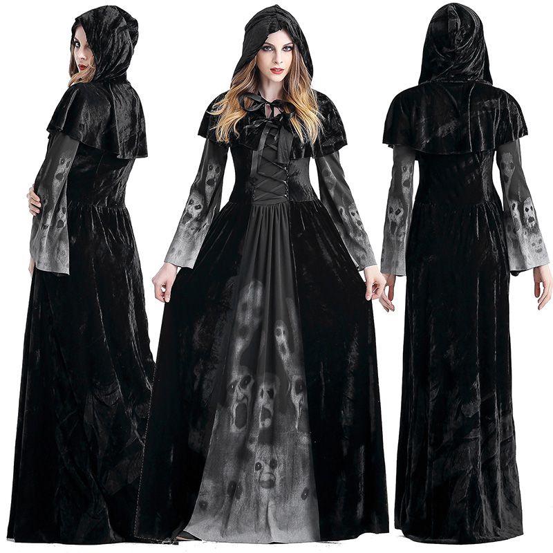 Vampire Halloween Long Dress Witch Roleplaying Out Of The Bar Stage Costumes