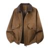 High Street Style Suede Long Sleeve Jacket for Men, Spring/Autumn New Loose Casual Lapel for Men and Women