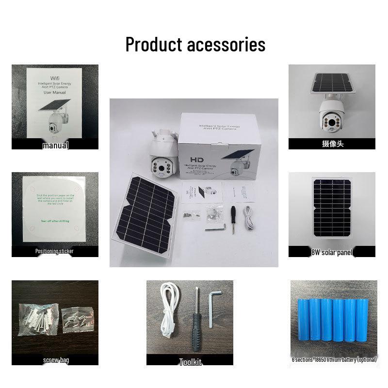 360° PTZ Outdoor Solar Surveillance Camera with Night Vision and Mobile Remote Access