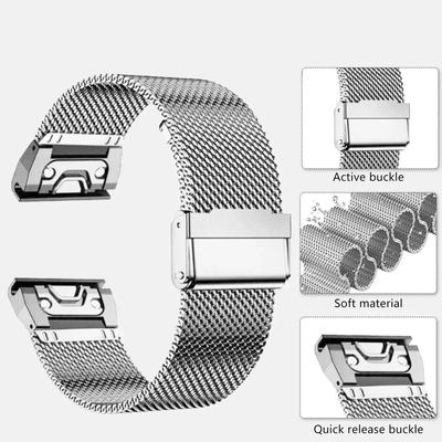 Stainless Steel Band for Garmin Watch Fenix Fenix 8 E 6 6x 7 7x Pro 5 5x Plus 5s 6s 20/22/26mm Metal Strap Wristband Bracelet Ac