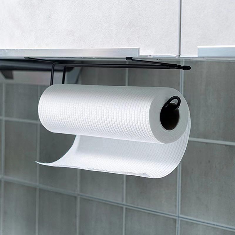 Porta rotolo carta da cucina senza foratura, mensola portaoggetti da parete per cucina, bagno, salvaspazio, organizer per pellicola trasparente, porta fazzoletti