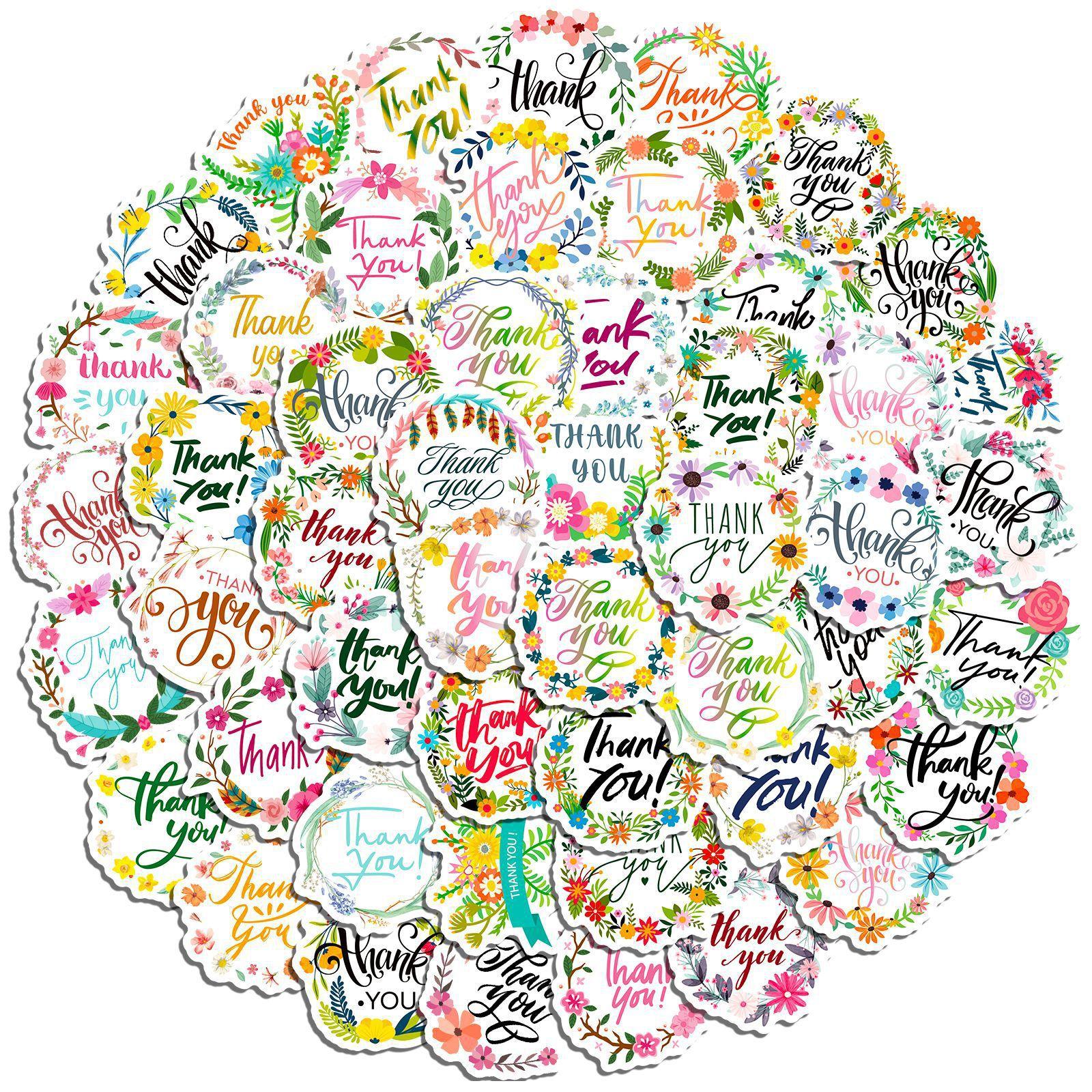 

50 Thank You Stickers, English Stickers, Sealing Stickers, Baking Gifts, Holiday Stickers, Thank You.