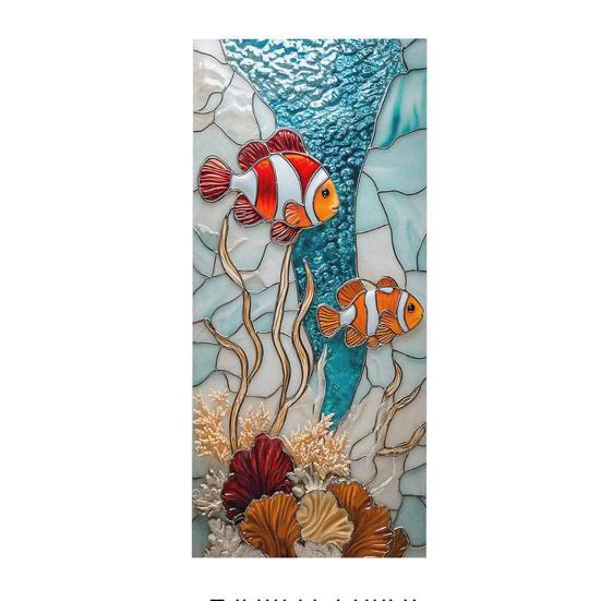 Stained Glass Effect Window Film Geometric Pattern Decorative Static Cling UV Block Heat Control Vintage Rainbow Window Sticker for Living