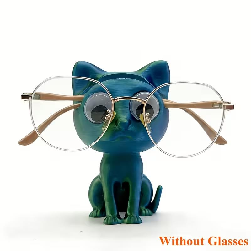 1 Stück schwarzer, katzenförmiger Brillenhalter – für Verkaufsdisplays und Heimdekoration, ideales Geschenk, mit Schlitzen für Brillengestelle