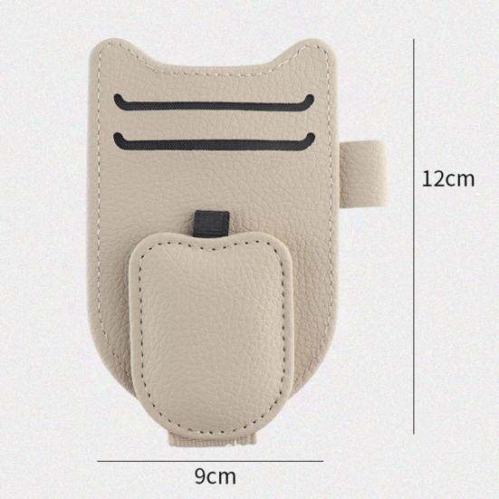 Universell visirklämma multifunktionell bilorganisatör för solglasögonkort magnetisk konstläderhållare för de flesta fordon
