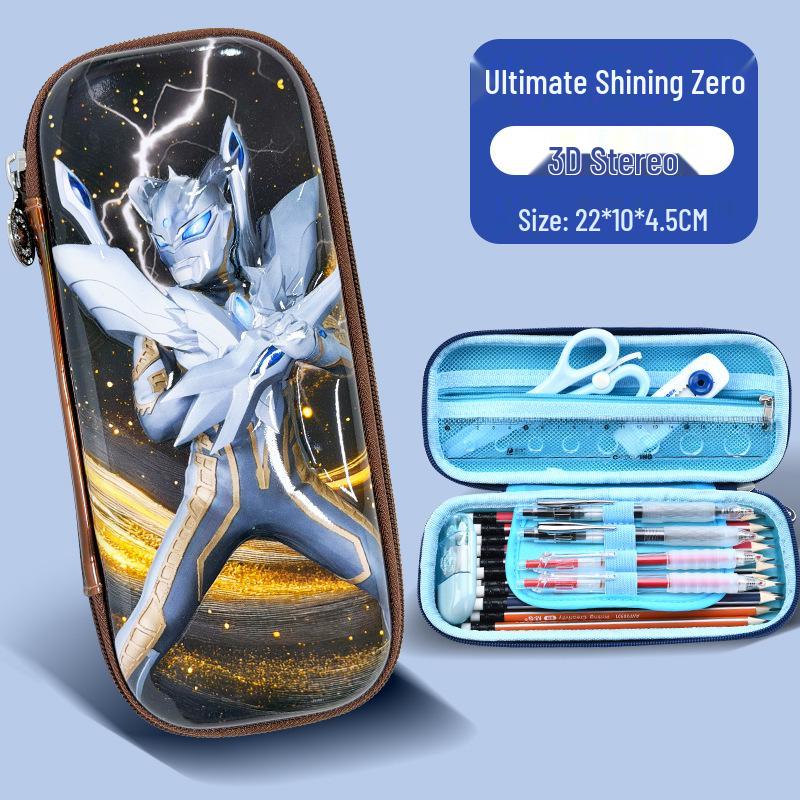 Waterproof Ultraman Cartoon Pencil Case for Kindergarten and Primary School Kids - Large Capacity Stationery Organizer