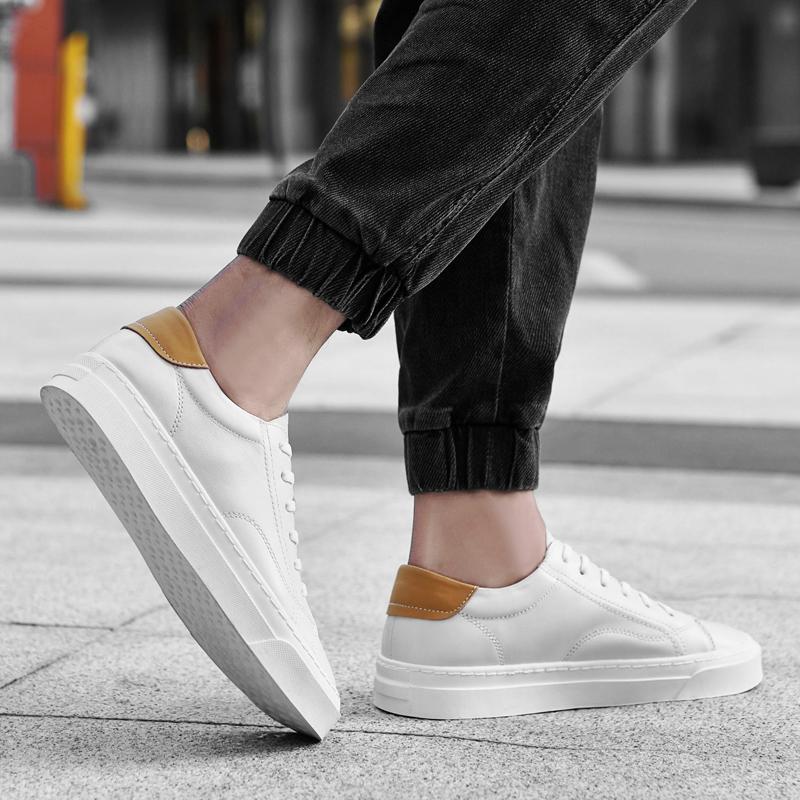 Mens Shoes Luxury Genuine Leather High-quality Tenis Casual White Sneakers For Men Comfortable Handmade Trend Outdoor Shoes Man