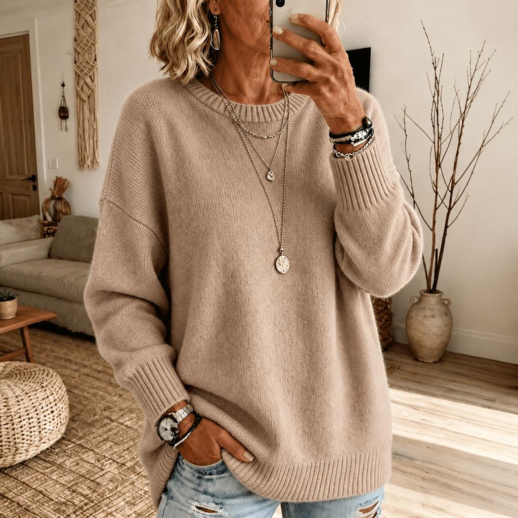 Women's Fashion Thick Neck Color Sweater for Casual Warmth