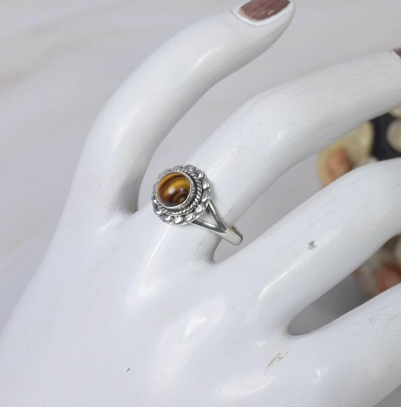 925 Sterling Silver Tiger Eye Ring, Gemstone Ring, Designer Ring, Boho Ring
