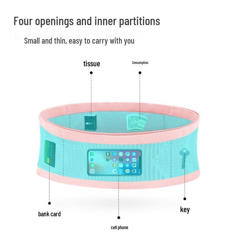 Breathable Anti-Slip Waist Bag for Running, Hiking, Fitness - Unisex, Knitted, Multifunctional & Invisible