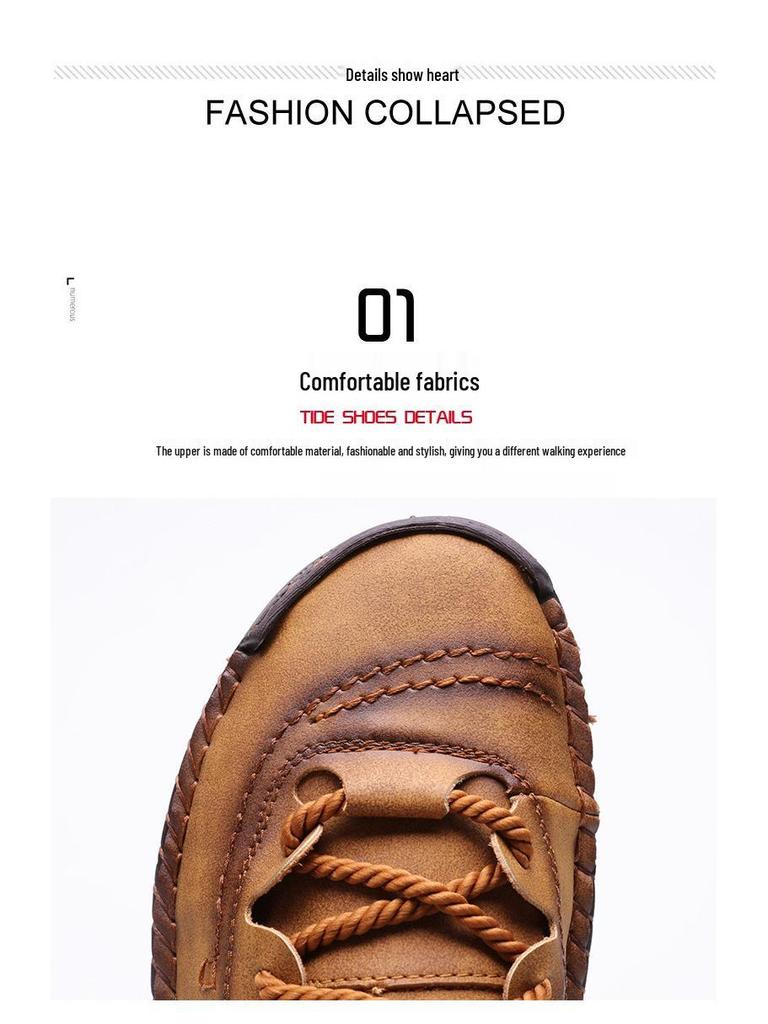 Męskie skórzane buty: Duże Rozmiary 45-48, Młodzieżowy Styl Koreański na Lato, Wiosnę i Jesień.