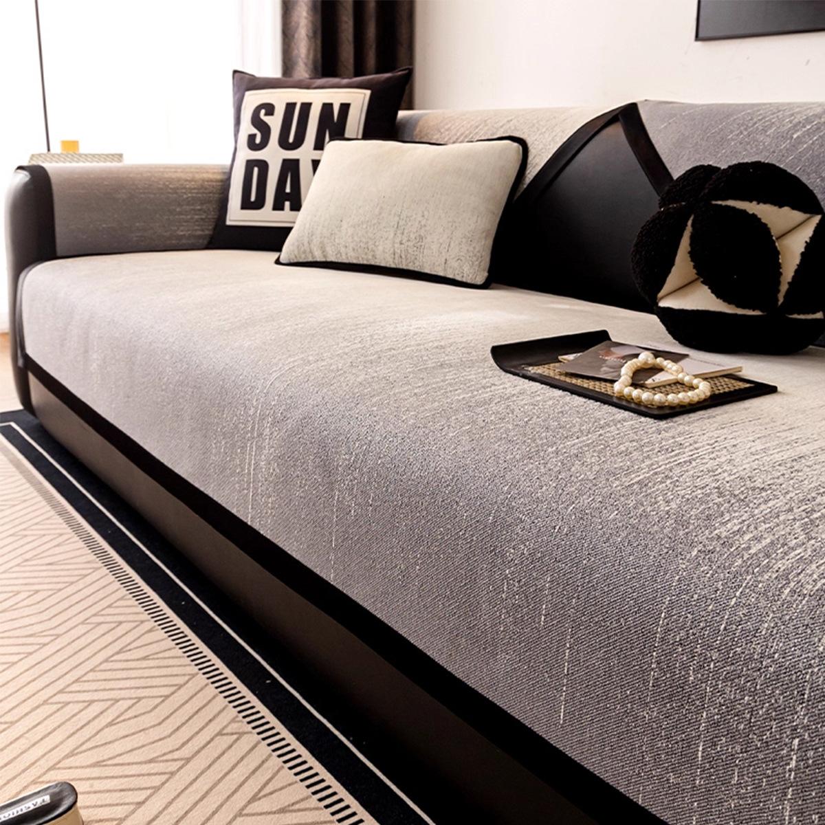 

Anti Slip Sofa Cushion New High-end Feeling Light Luxury Shaped Leather Sofa Cushion Soft and Comfortable One-piece Cover Cloth 70X70cm
