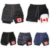 Kanada-Flagge Tarnmuster Muay Thai Kickbox-Shorts Herren Damen Unisex Lässig Doppellagig Schnelltrocknend Atmungsaktiv Training Sport Fitnessstudio Workout