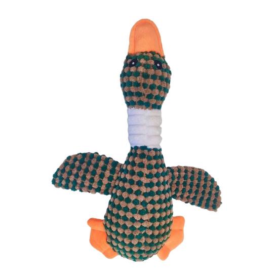

Dog Teething Toy Wild Goose Chew Toy Mental Stimulation Dog Toy with Built-In Squeaker Tough Fabric Puppy Teething Relief Toy