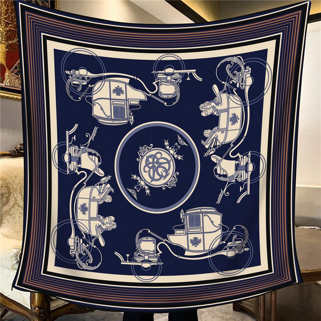 Sciarpa Quadrata da Donna in Finta Seta e Lana 110X110M Elegante Chic Lusso Regalo di Natale Compleanno Festa Ufficio Wrap Quotidiano