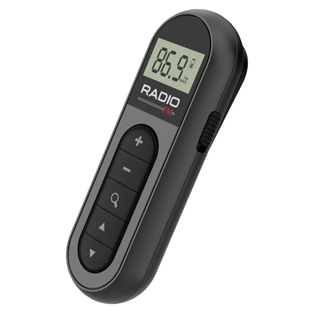 FM Radio Rechargeable Portable   Transistor Radio with LCD Screen Headphone and Belt Clip for Jogging Walking