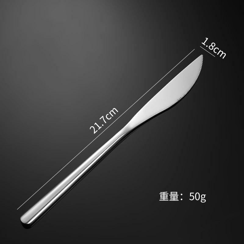 304 Stainless Steel Knife, Fork, Spoon, Western Food, Smooth Edge, Enhanced Quality, Portable Tableware, Round Spoon, Dessert Shop
