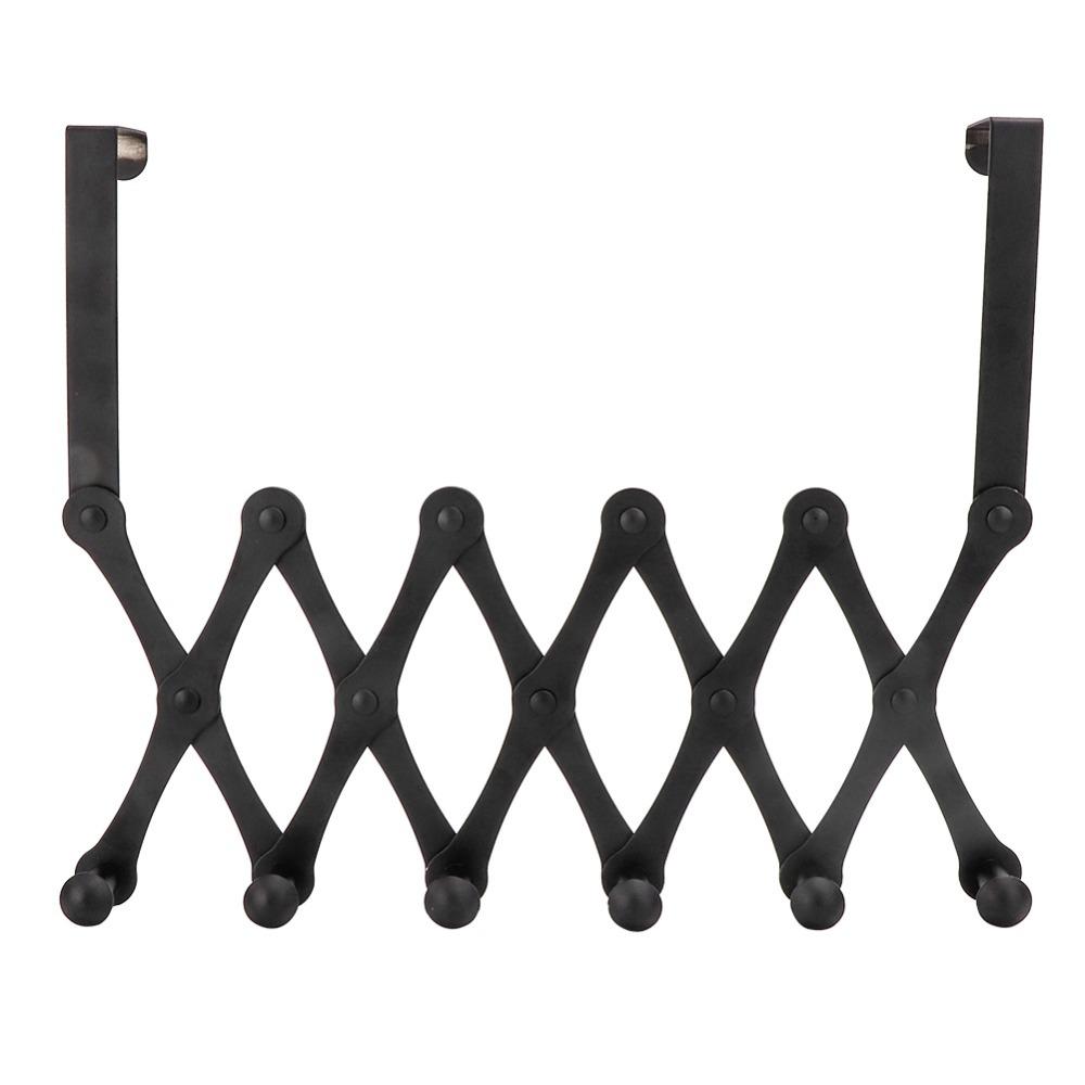 Durable Door Hanging Rack Silver Black Folding Door Hanger Practical Over Door Hook Space Saving