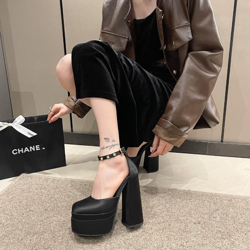 New  women's shoes spring and autumn sexy thick bottom high heels dress party wedding shoes female shallow mouth shoes