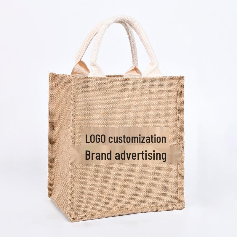 

Расписанная вручную джутовая сумка-тоут - Хлопково-льняная сумка в стиле MUJI для DIY