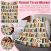 Vintage Bookshelf Library Throw Blanket