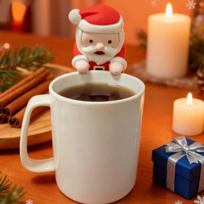 Mini Santa Claus Cooling Fan USB Rechargeable Christmas Santa Hot Drinks Meals Coffee Tea Soup Beverage Food Cooling Tiny Robot Cooler Fan